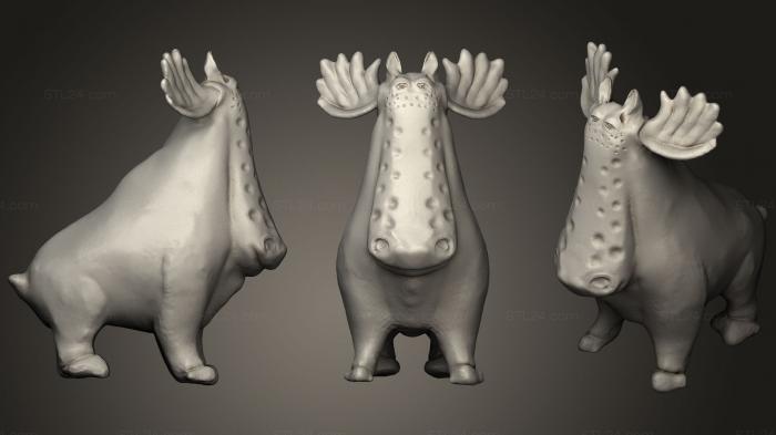 Статуэтки животных (Лось Игорь, STKJ_0936) 3D модель для ЧПУ станка